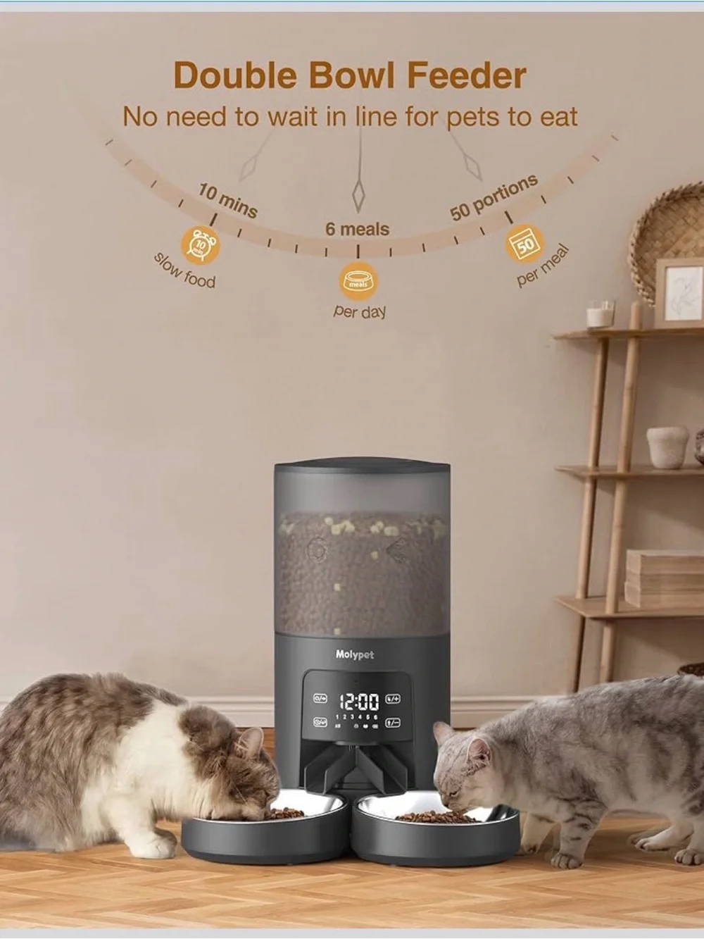 Automatic Cat Feeders for 2 Cats, new